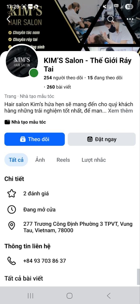 Ảnh fanpage salon